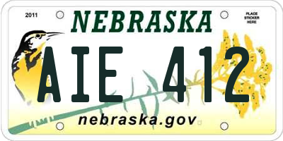 NE license plate AIE412