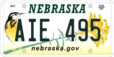 NE license plate AIE495