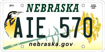 NE license plate AIE570