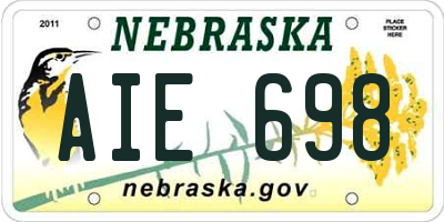NE license plate AIE698