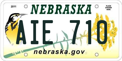 NE license plate AIE710