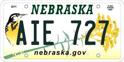 NE license plate AIE727