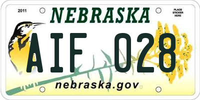 NE license plate AIF028