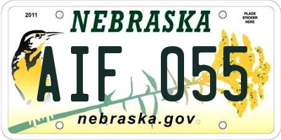 NE license plate AIF055