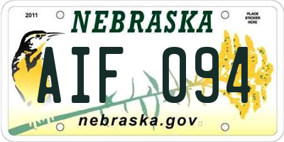 NE license plate AIF094
