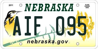 NE license plate AIF095