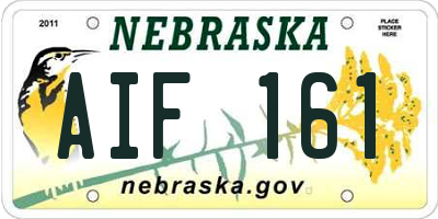 NE license plate AIF161