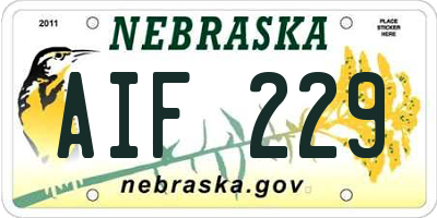 NE license plate AIF229