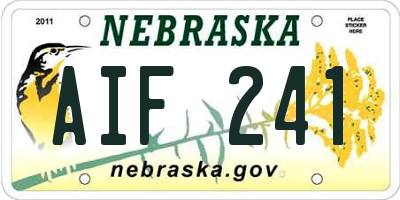 NE license plate AIF241