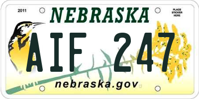 NE license plate AIF247