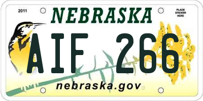 NE license plate AIF266