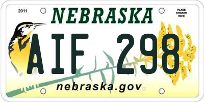 NE license plate AIF298