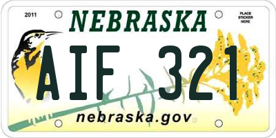 NE license plate AIF321