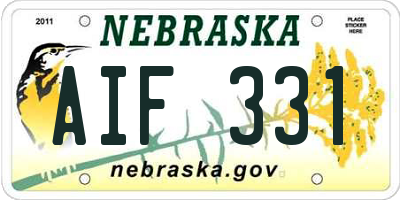 NE license plate AIF331