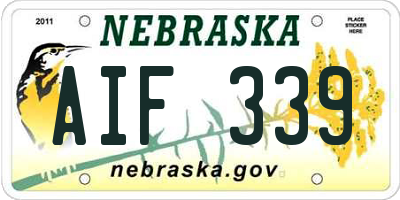 NE license plate AIF339