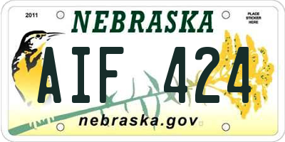 NE license plate AIF424