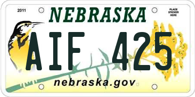 NE license plate AIF425