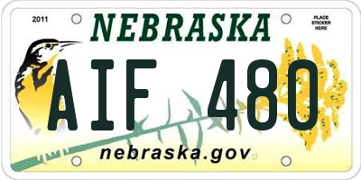 NE license plate AIF480