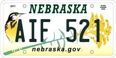 NE license plate AIF521