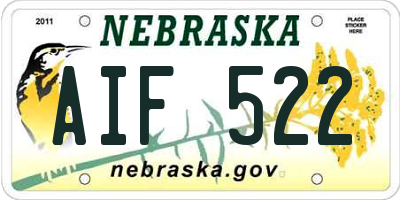 NE license plate AIF522