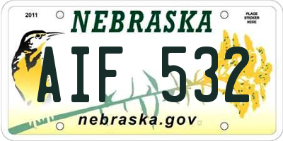 NE license plate AIF532