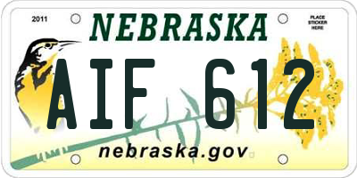 NE license plate AIF612