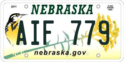 NE license plate AIF779