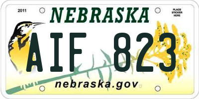 NE license plate AIF823