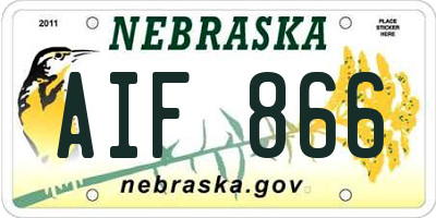 NE license plate AIF866