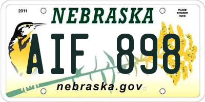 NE license plate AIF898