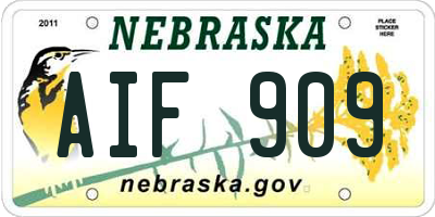 NE license plate AIF909