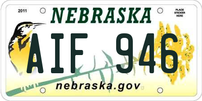 NE license plate AIF946