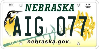 NE license plate AIG077
