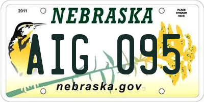NE license plate AIG095
