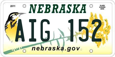 NE license plate AIG152