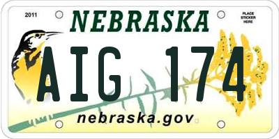 NE license plate AIG174