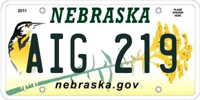 NE license plate AIG219