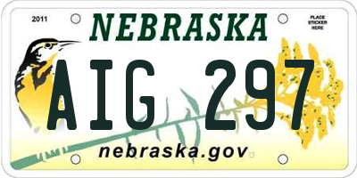 NE license plate AIG297