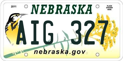 NE license plate AIG327