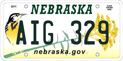 NE license plate AIG329