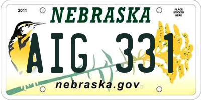 NE license plate AIG331