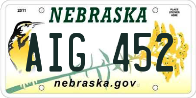 NE license plate AIG452