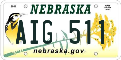 NE license plate AIG511