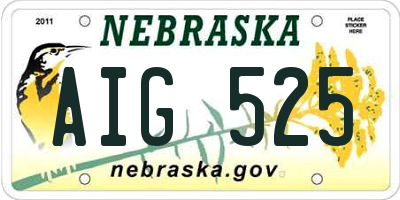 NE license plate AIG525