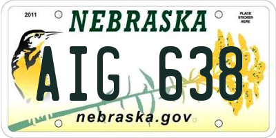 NE license plate AIG638