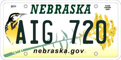 NE license plate AIG720