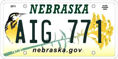 NE license plate AIG771