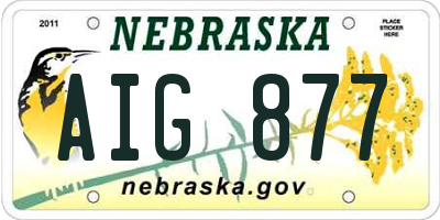 NE license plate AIG877