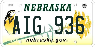 NE license plate AIG936
