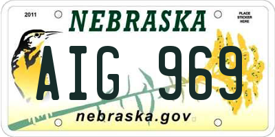 NE license plate AIG969